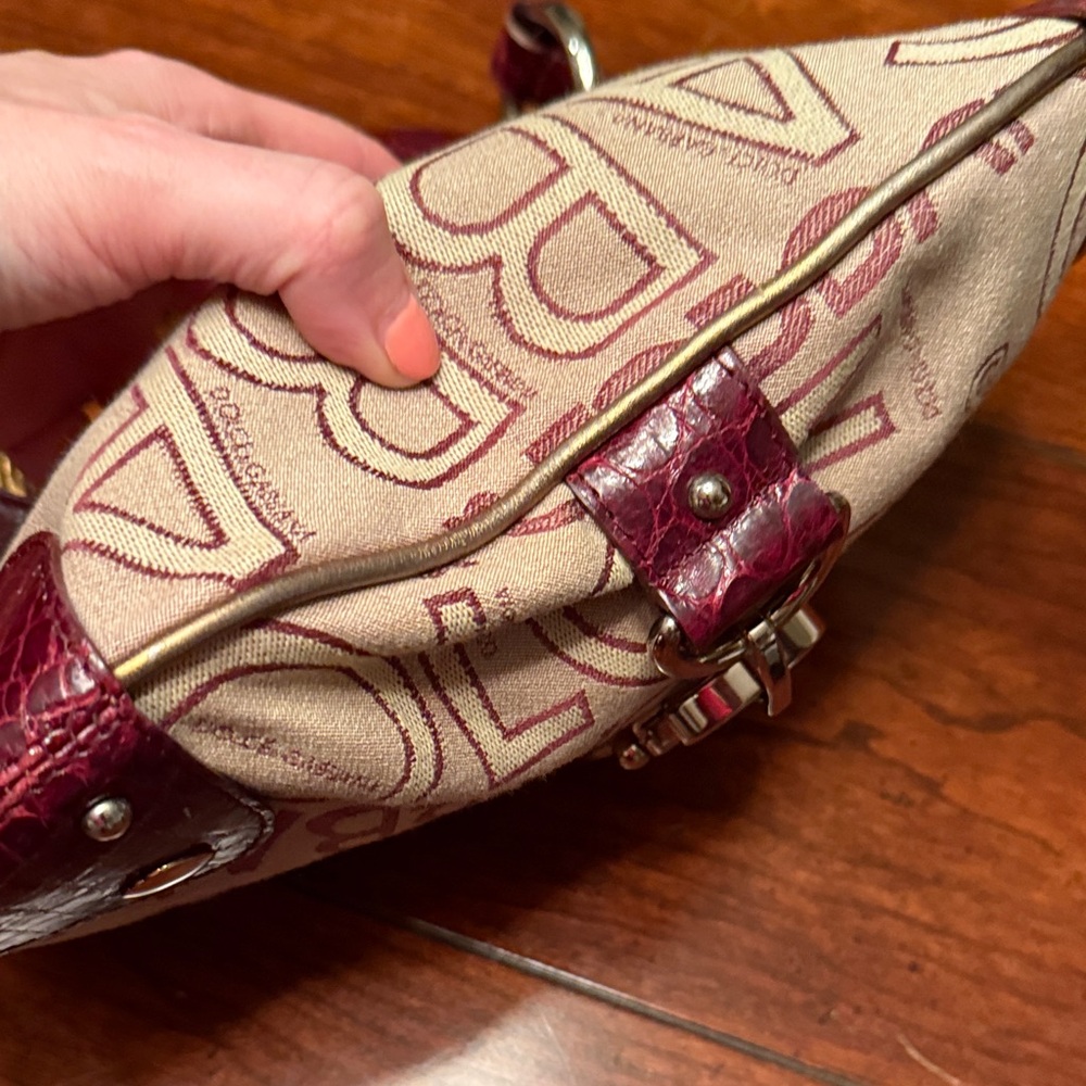 Dolce & Gabbana Burgundy and Gold Shoulder Bag - Picture 6 of 7
